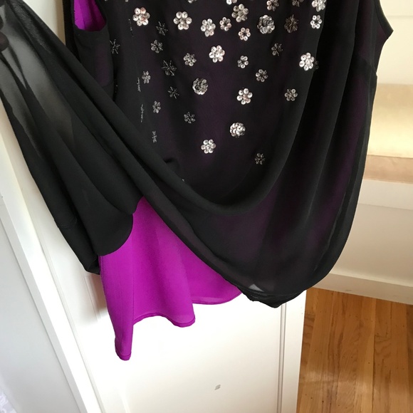 LANE BRYANT Sequined Sleeveless Blouse Tank Top Black Purple Plus Size 24 2X - Picture 9 of 16